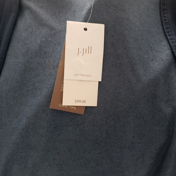 J. Jill Ocean Wash Indigo Drape Front  Cardigan - Picture 3 of 4